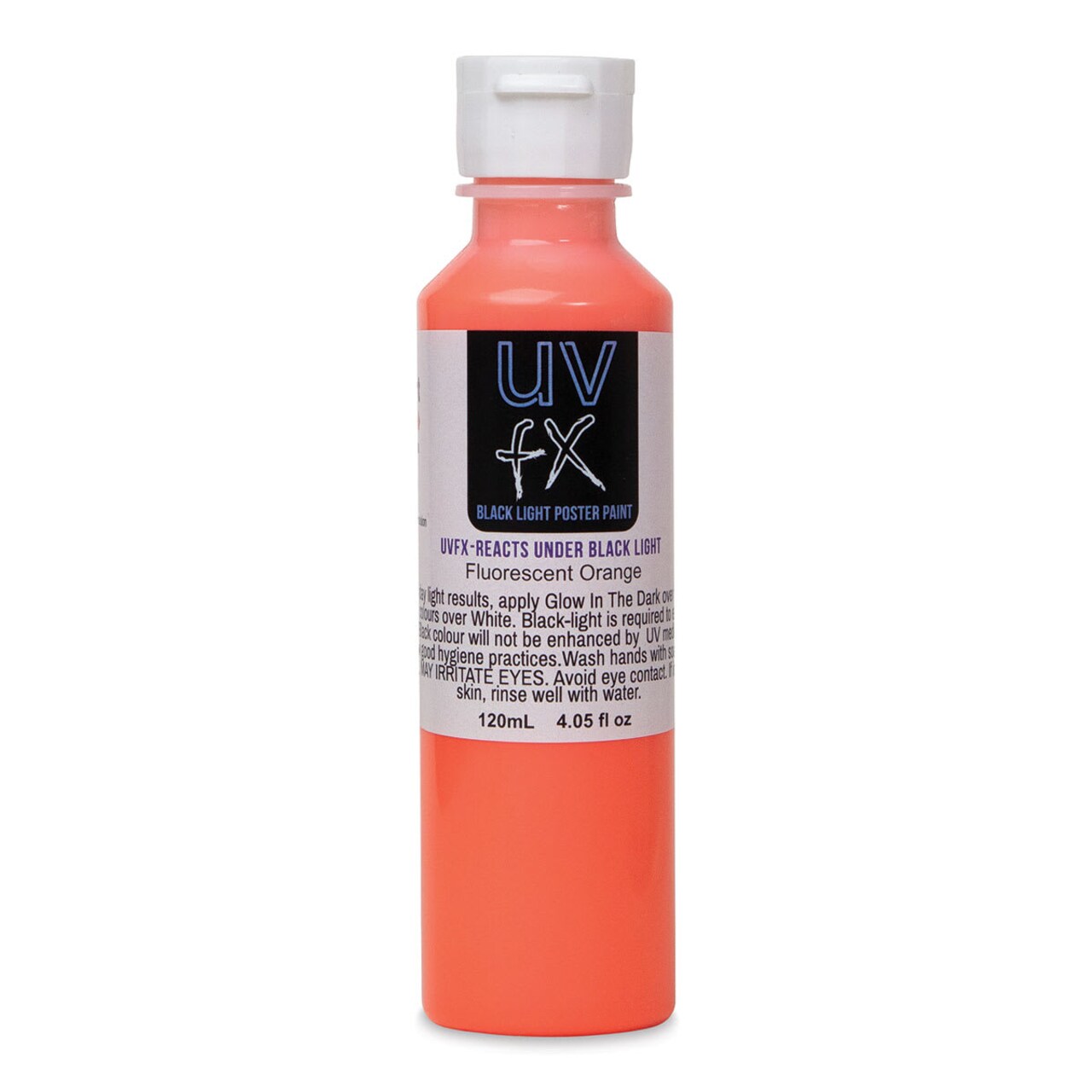 Tri-Art UVFX Black Light Poster Paint - Fluorescent Orange, 120 ml